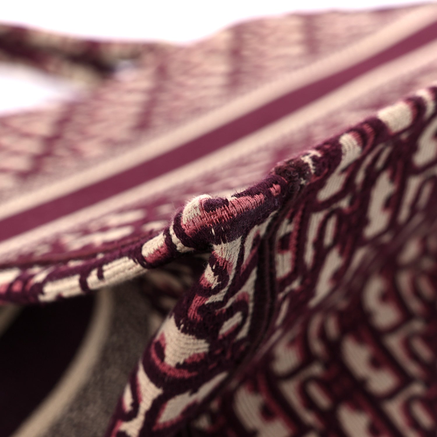 Christian Dior Oblique Medium Book Tote Burgundy Multicolor 8 of 10