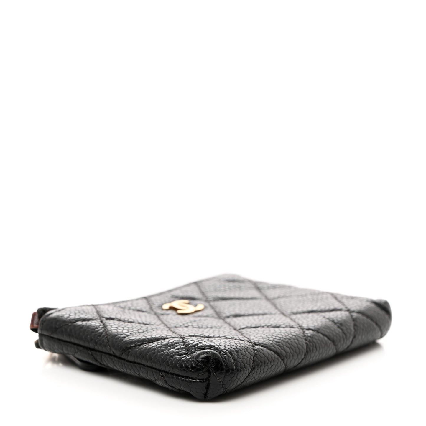 Caviar Quilted Zipped Key Holder Case Black