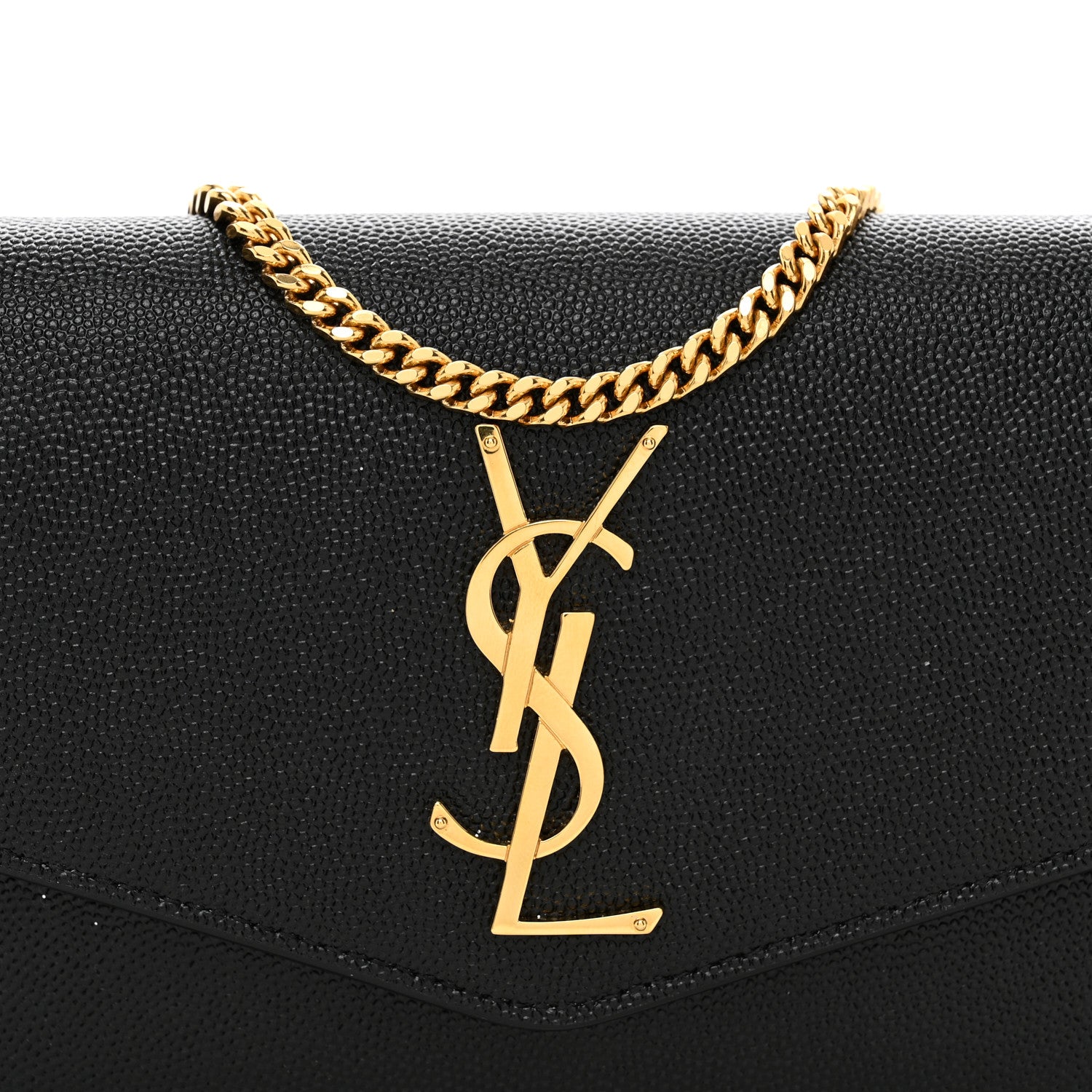 Saint Laurent Grain de Poudre Uptown Chain Wallet Black 6 of 11