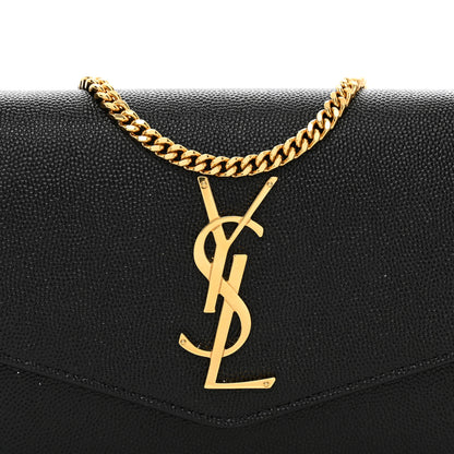 Saint Laurent Grain de Poudre Uptown Chain Wallet Black 6 of 11