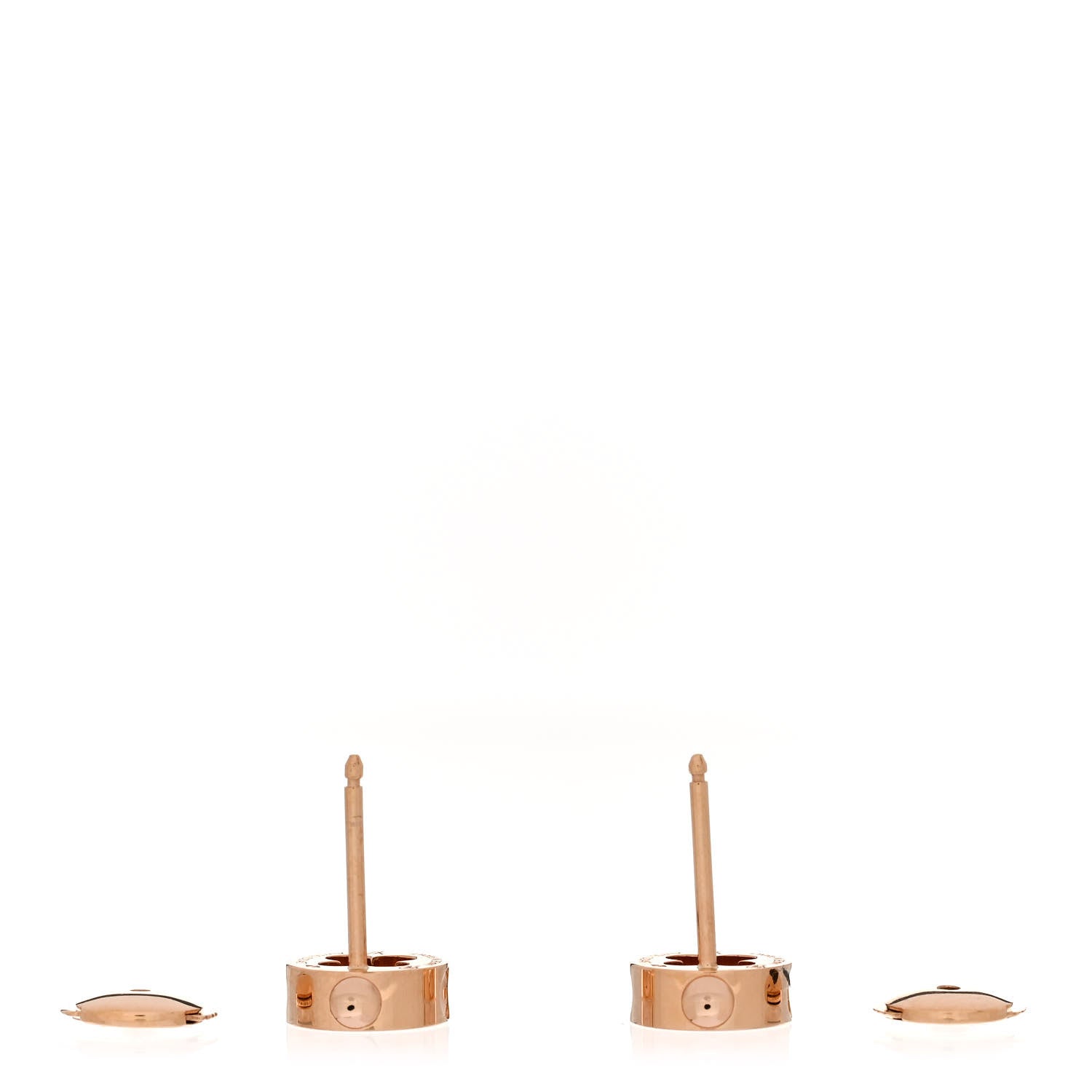 Louis Vuitton 18K Pink Gold Empreinte Ear Studs Earrings 3 of 4