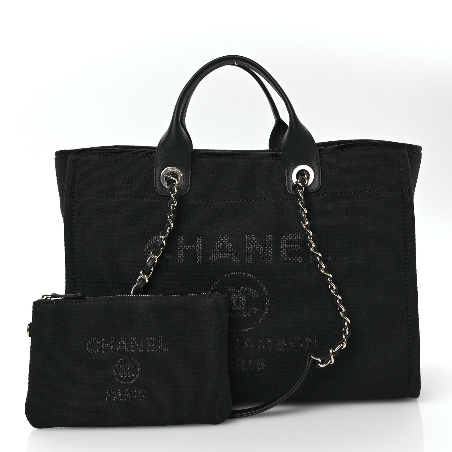 Chanel Mixed Fibers Medium Deauville Tote Black 4 of 12