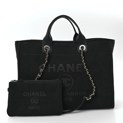Chanel Mixed Fibers Medium Deauville Tote Black 4 of 12