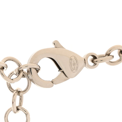 Chanel Pearl Resin Glitter CC Necklace Silver 4 of 5