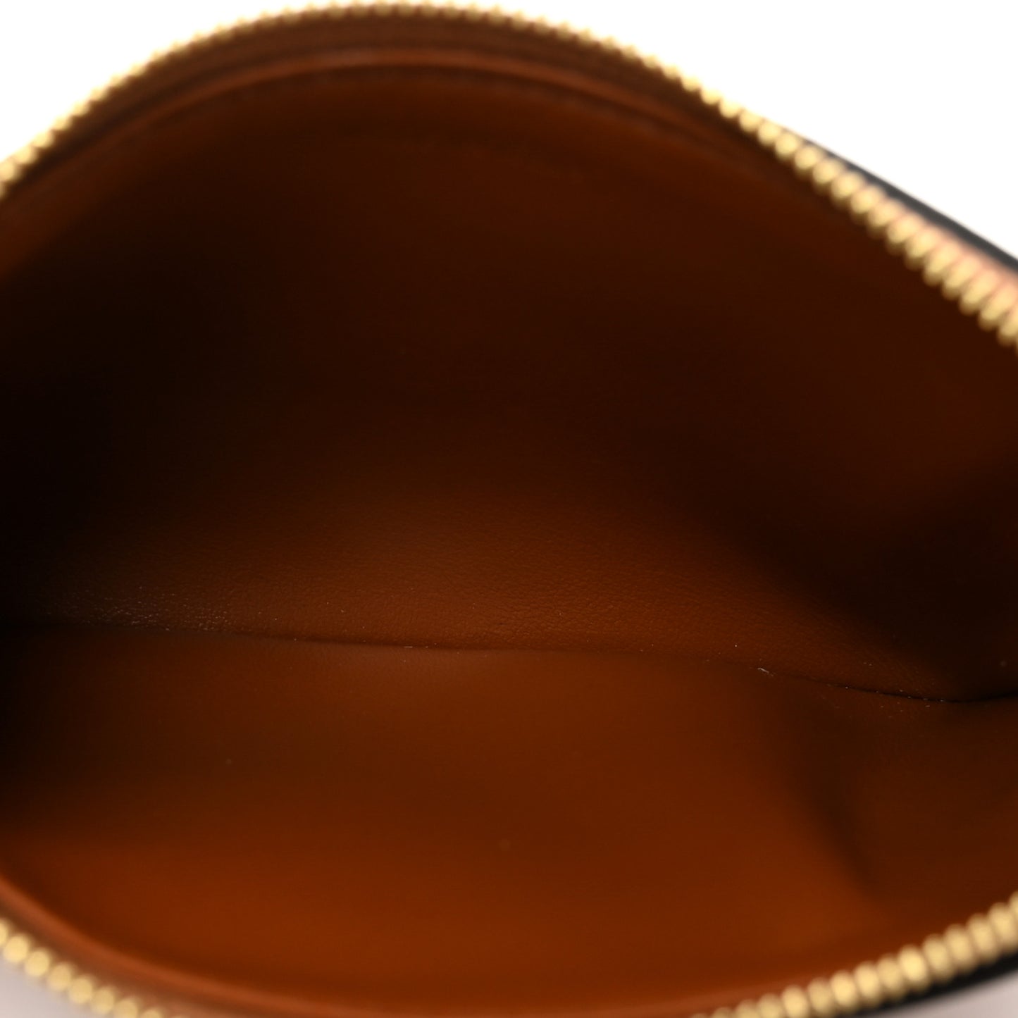 Smooth Calfskin Cuir Triomphe Coin and Card Pouch With Hook Tan