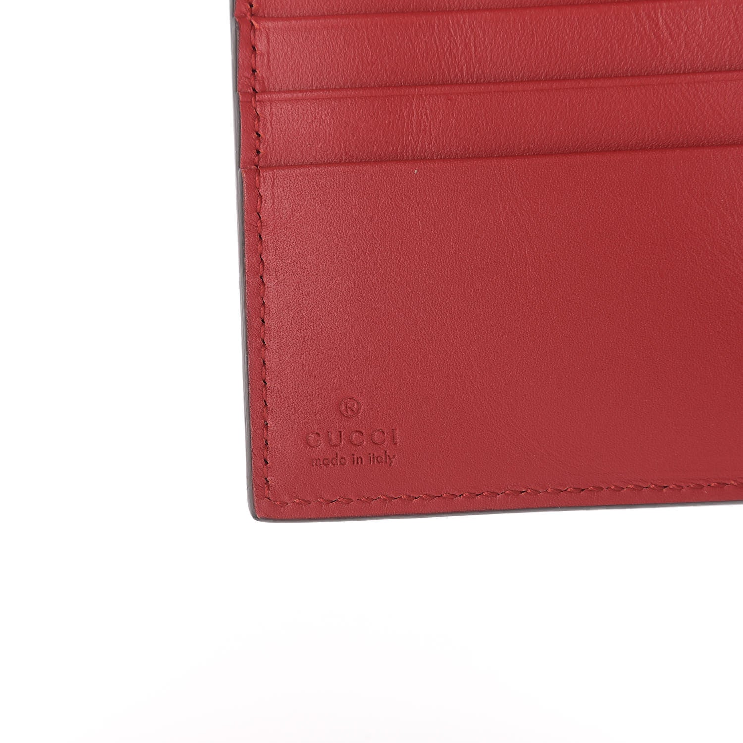 Gucci GG Supreme Monogram Cherry Embellished Card Case Wallet Hibiscus Red 8 of 12