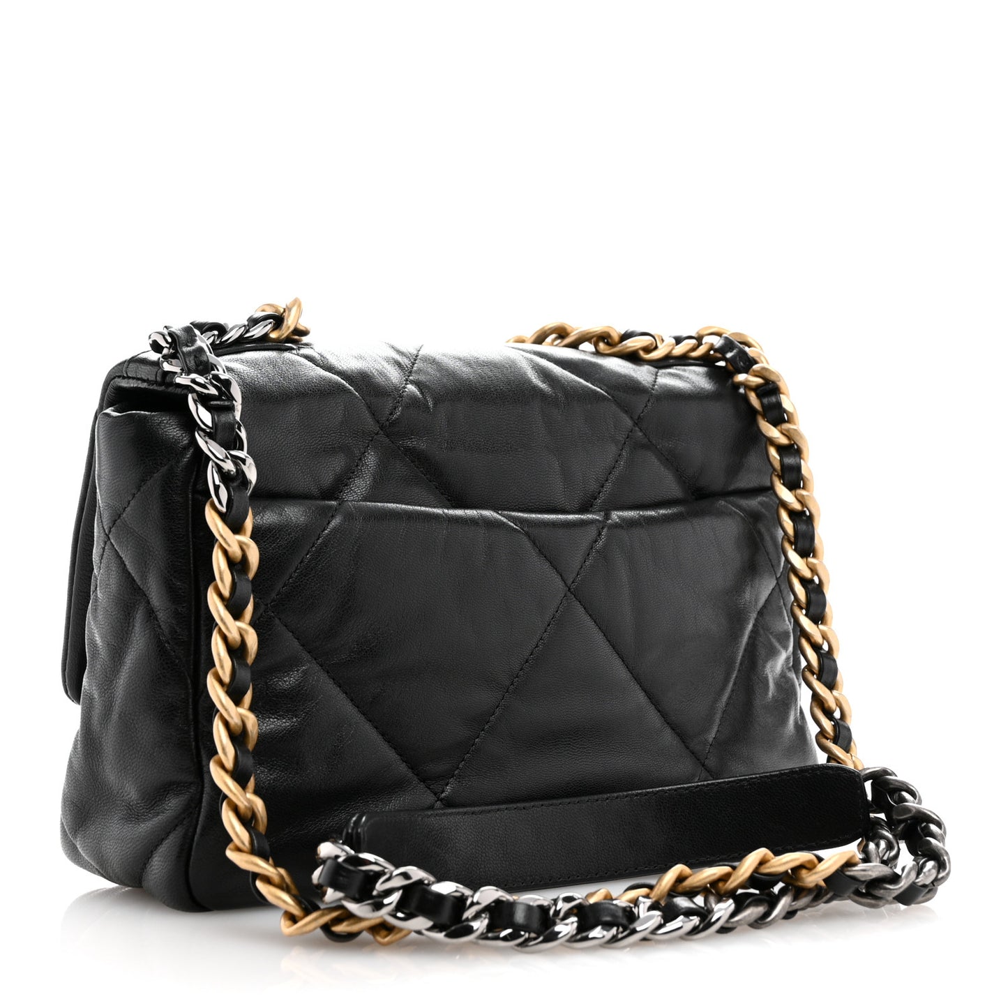 Lambskin Quilted Medium Chanel 19 Flap Black