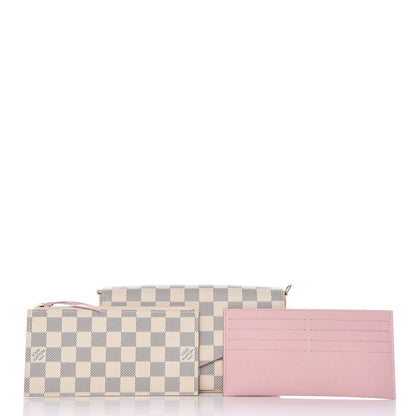 Louis Vuitton Damier Azur Pochette Felicie Chain Wallet Rose Ballerine 2 of 11
