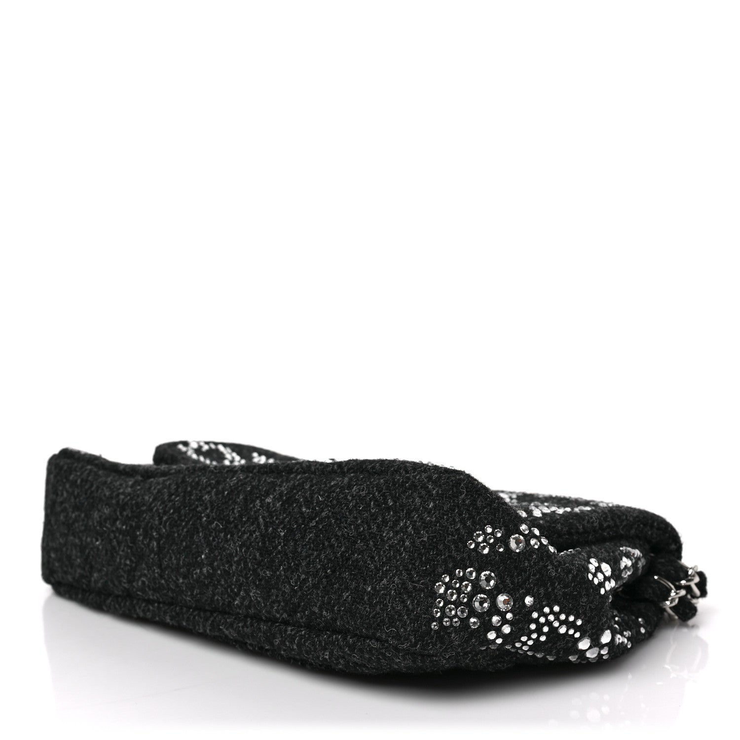 Chanel Tweed Swarovski Crystal Leopard Jumbo Flap Black 8 of 8