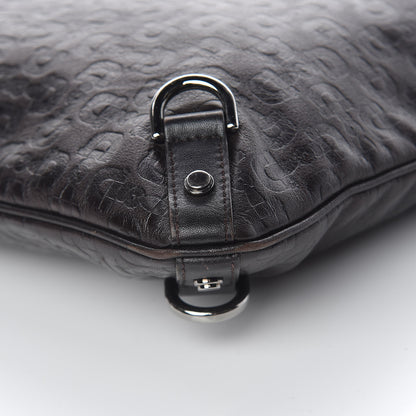 Gucci Calfskin Horsebit Embossed Abbey Messenger Dark Brown 11 of 13