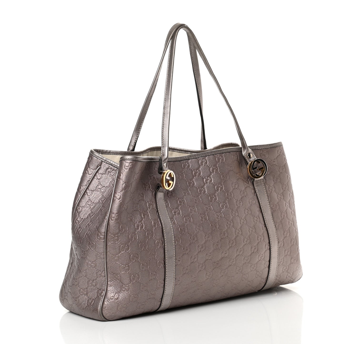 Metallic Guccissima Large GG Twins Tote Mauve