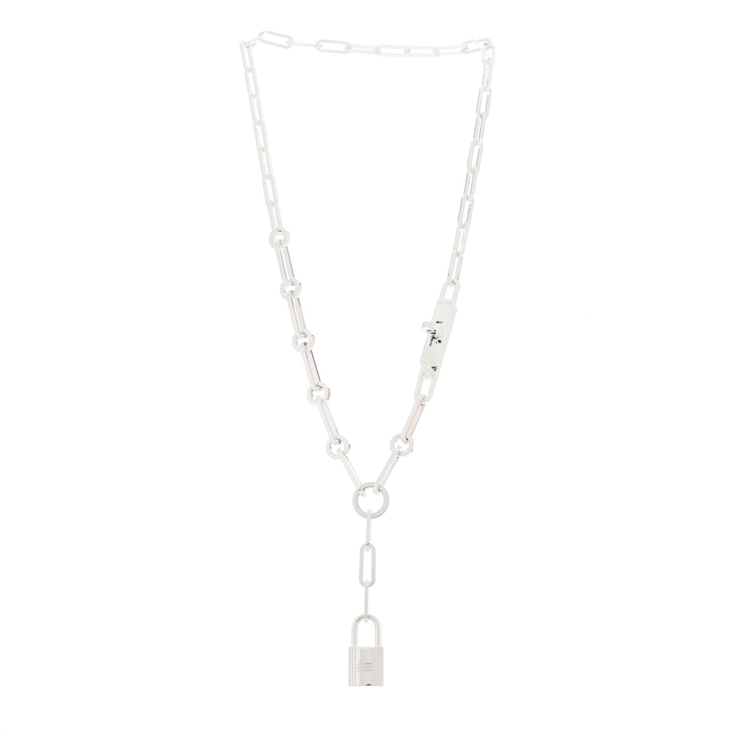 Hermes Sterling Silver Kelly Chaine Lariat Necklace 3 of 6