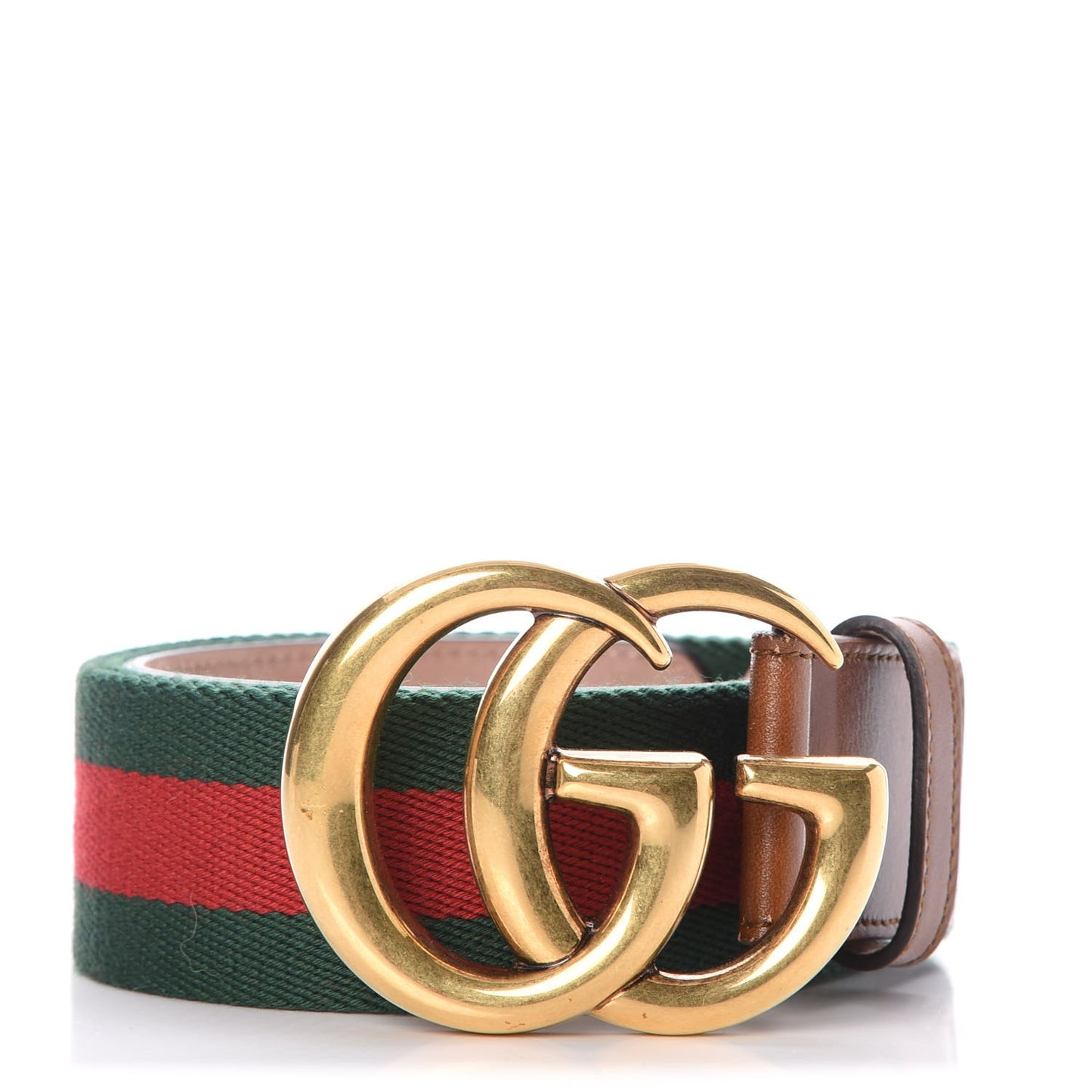 Nylon Calfskin Double G Web 40mm Belt 95 38 Green Red Cuir