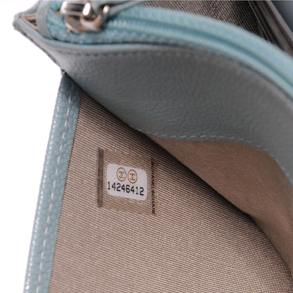 Chanel Caviar Sevruga Wallet on Chain WOC Light Blue 9 of 9
