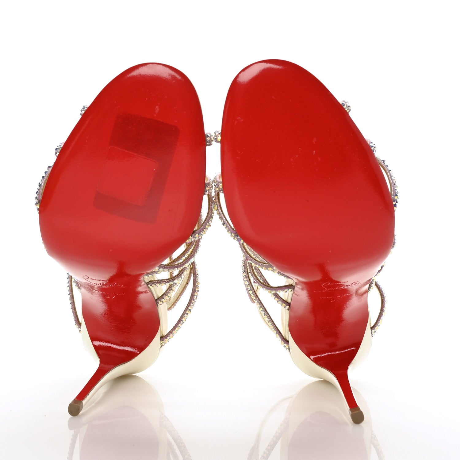 Christian Louboutin Strass Suede Patent Circonvolu 100 Sandals Heels 37 Crystal 5 of 7
