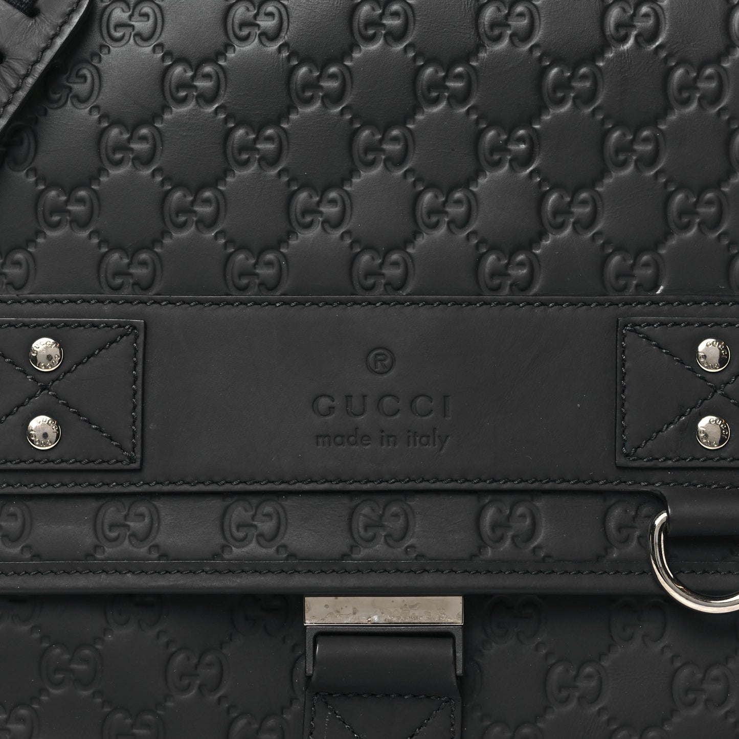 Rubber Guccissima Medium Messenger Bag Black