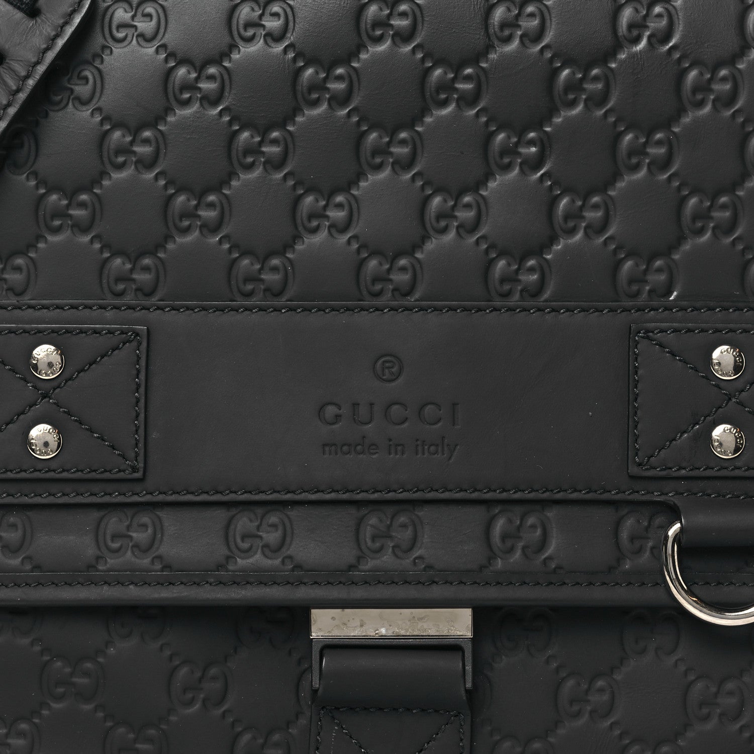 Gucci Rubber Guccissima Medium Messenger Bag Black 8 of 11