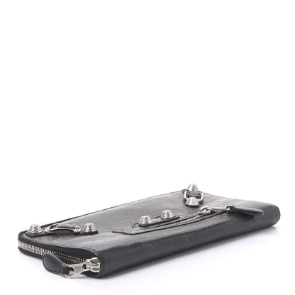 Balenciaga Agneau Giant 12 Silver Hardware Compagnon Wallet Black 3 of 8