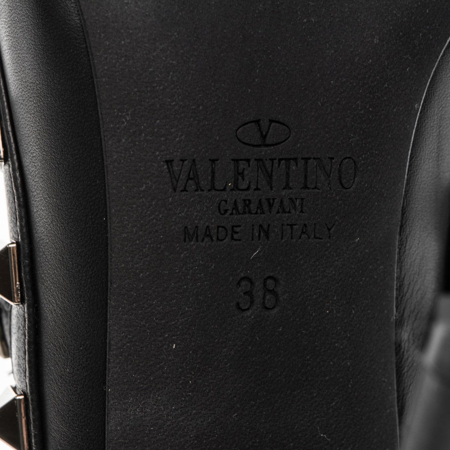 Nappa Rockstud Ankle Strap Pumps 38 Black