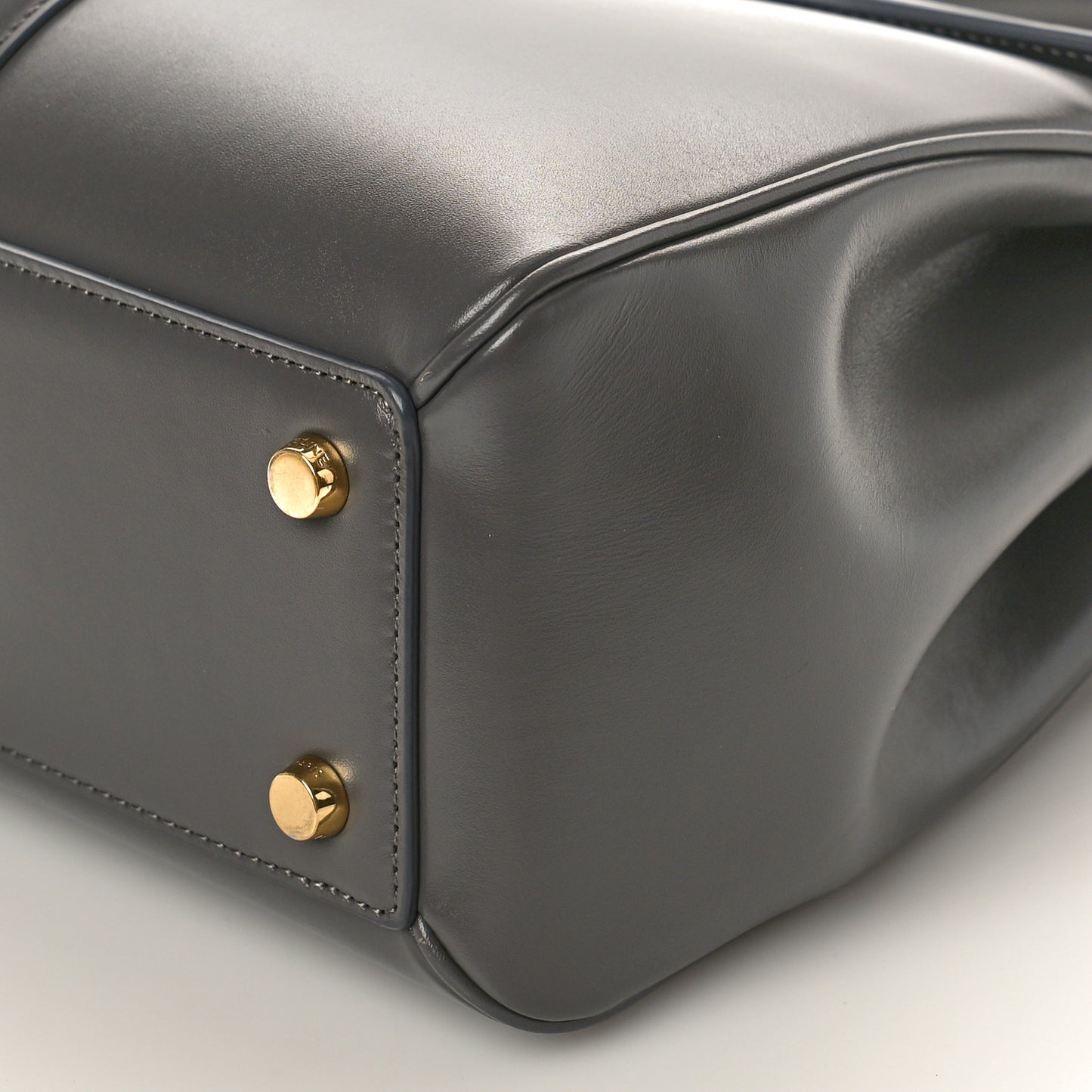 Satinated Calfskin Small 16 Top Handle Bag Gray