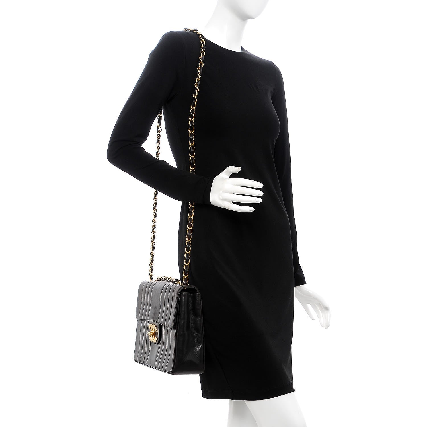 Chanel Lambskin Vertical Quilt Jumbo Single Flap Black 2 of 9