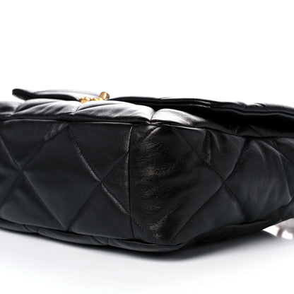 Chanel Lambskin Quilted Maxi Chanel 19 Flap Black 9 of 10