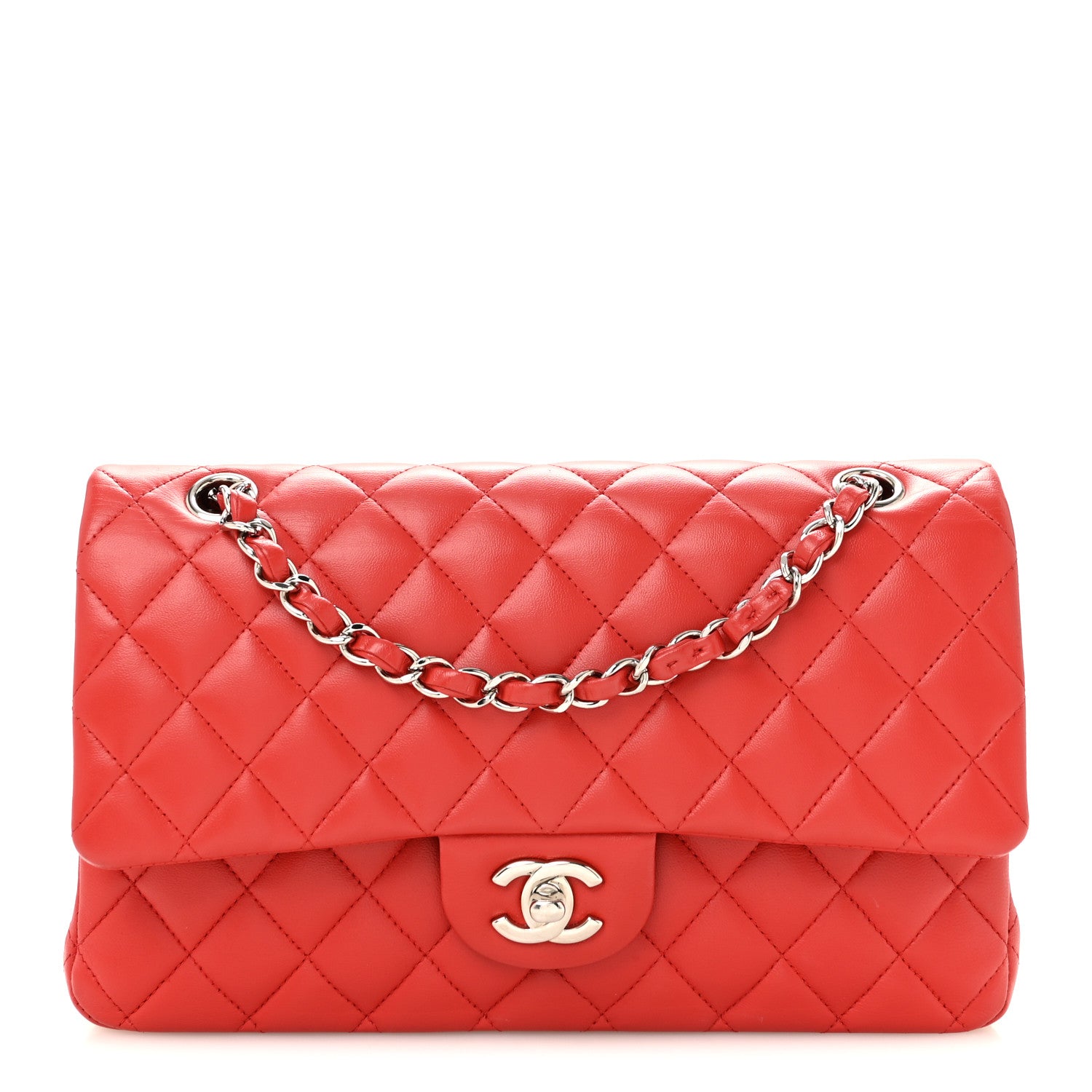 Chanel Lambskin Quilted Medium Double Flap Red 1 of 14