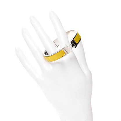 Hermes Enamel Narrow Clic Clac H Bracelet PM Chartreuse 2 of 6