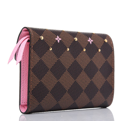 Louis Vuitton Damier Ebene Studded Victorine Wallet 3 of 10