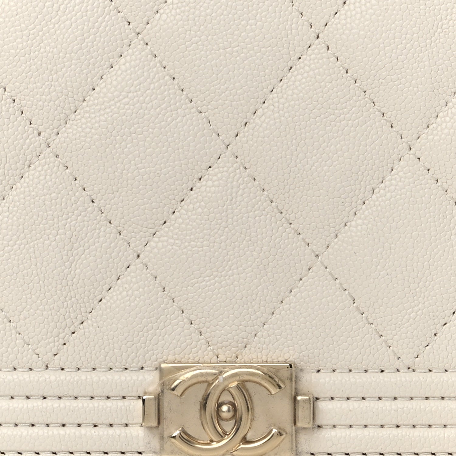 Chanel Caviar Quilted Boy Wallet On Chain WOC White 9 of 13
