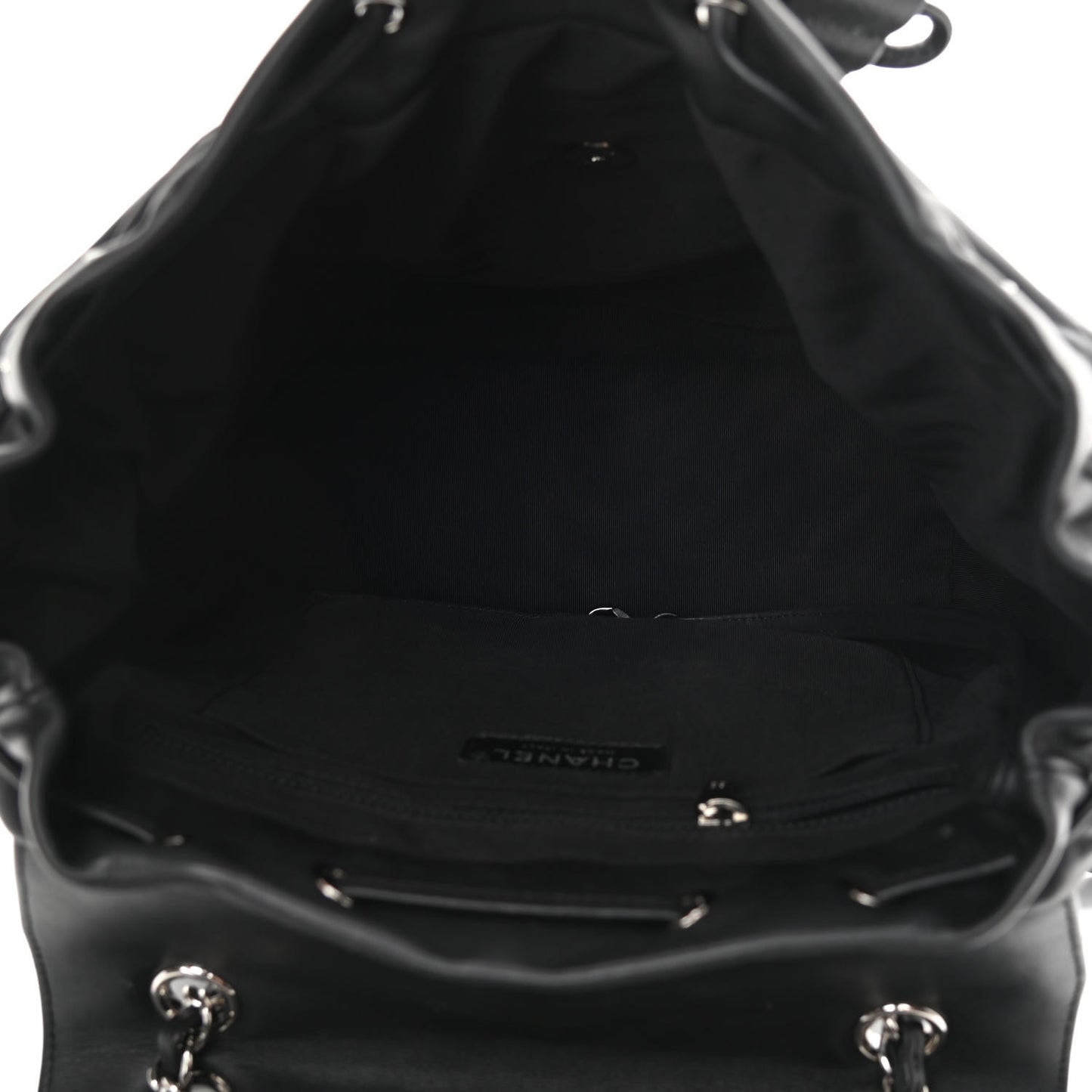 Calfskin Chevron Quilted Large Urban Spirit Backpack Black