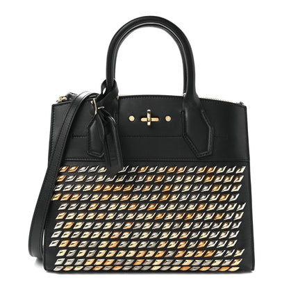 Louis Vuitton Calfskin Studded City Steamer PM Black 1 of 10