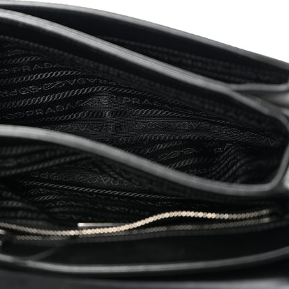 Prada Saffiano Tessuto Nylon Chain Shoulder Bag Black 5 of 10