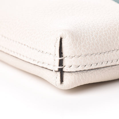 Gucci Pebbled Calfskin Medium Logo Portfolio Clutch White 9 of 10
