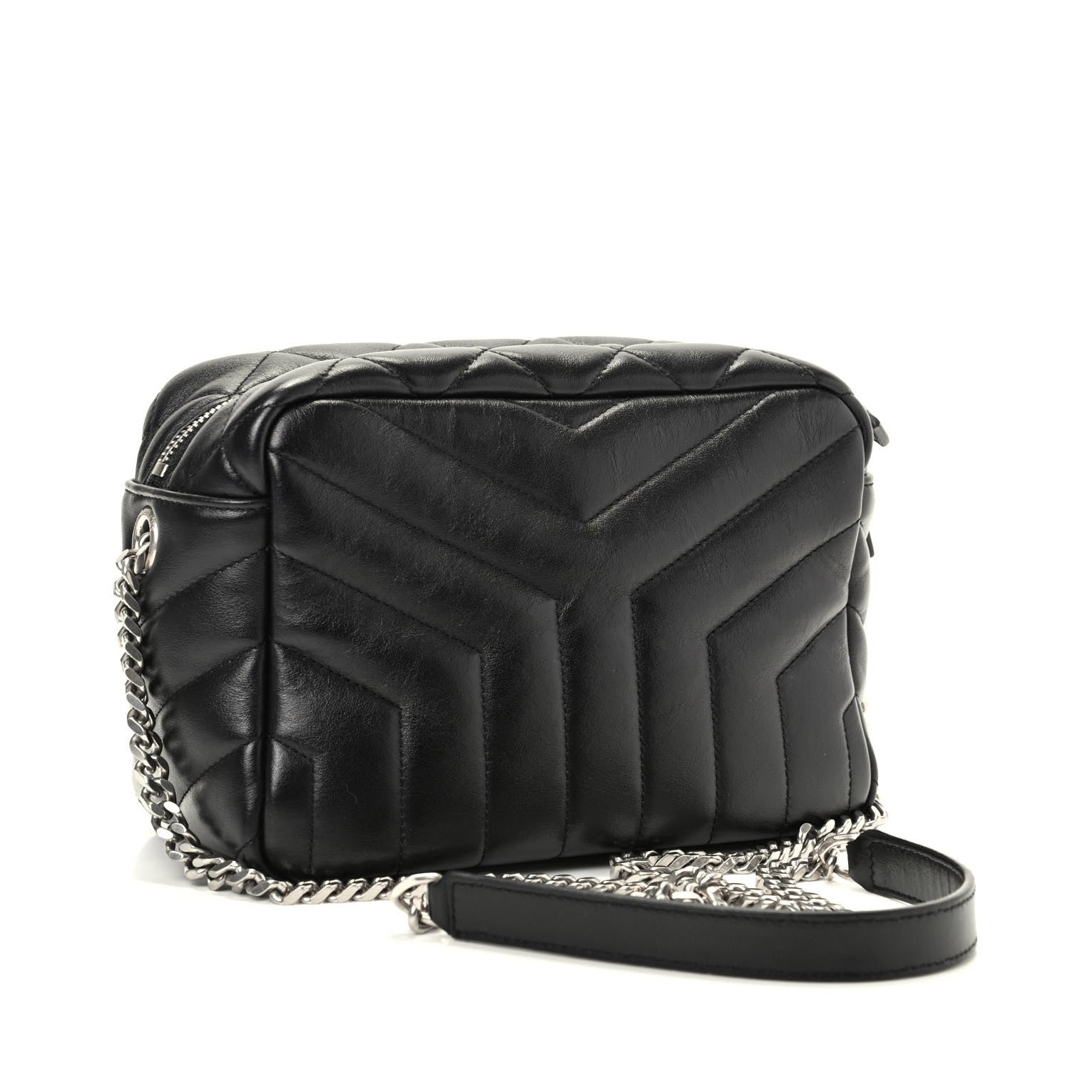 Saint Laurent Calfskin Y Quilted Monogram Small Loulou Bowling Bag Black 3 of 9