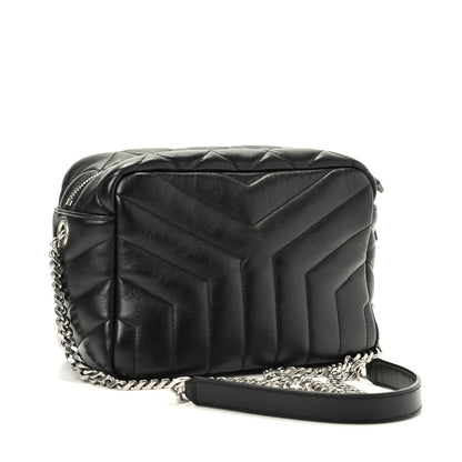 Saint Laurent Calfskin Y Quilted Monogram Small Loulou Bowling Bag Black 3 of 9