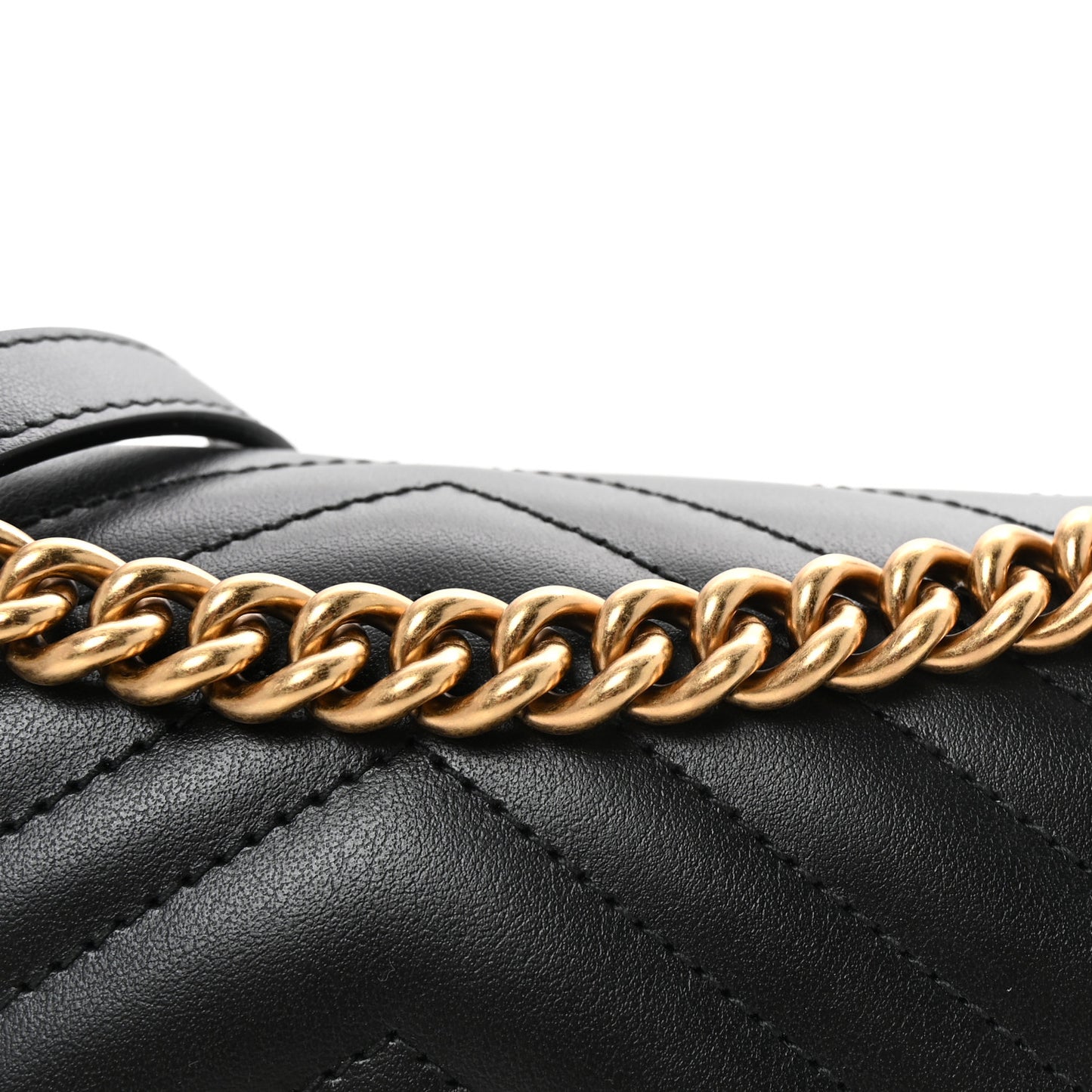 Calfskin Matelasse Small GG Marmont Shoulder Bag Black