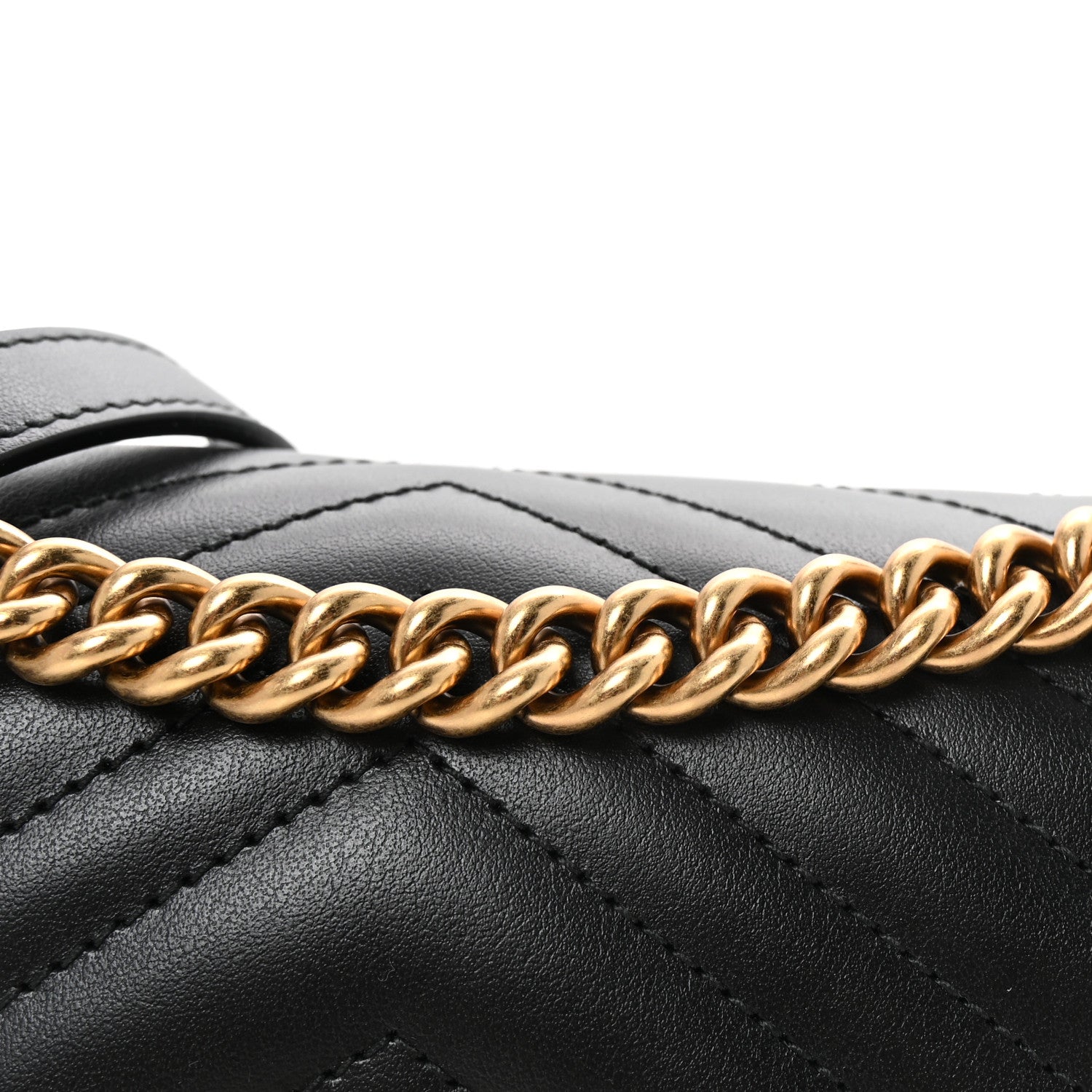 Gucci Calfskin Matelasse Small GG Marmont Shoulder Bag Black 8 of 10