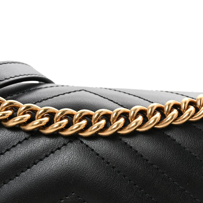 Gucci Calfskin Matelasse Small GG Marmont Shoulder Bag Black 8 of 10