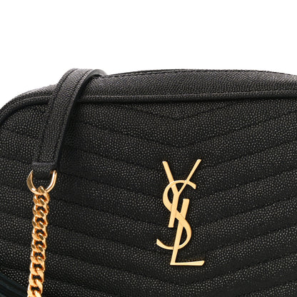 Saint Laurent Grain De Poudre Matelasse Monogram Mini Lou Camera Bag Black 7 of 10