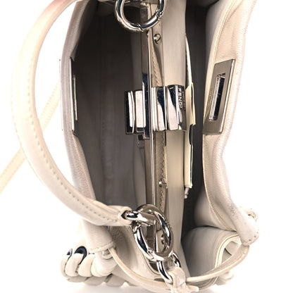 Fendi Nappa Lace Up Mini Peekaboo Iconic Satchel Bianco Carta 6 of 13