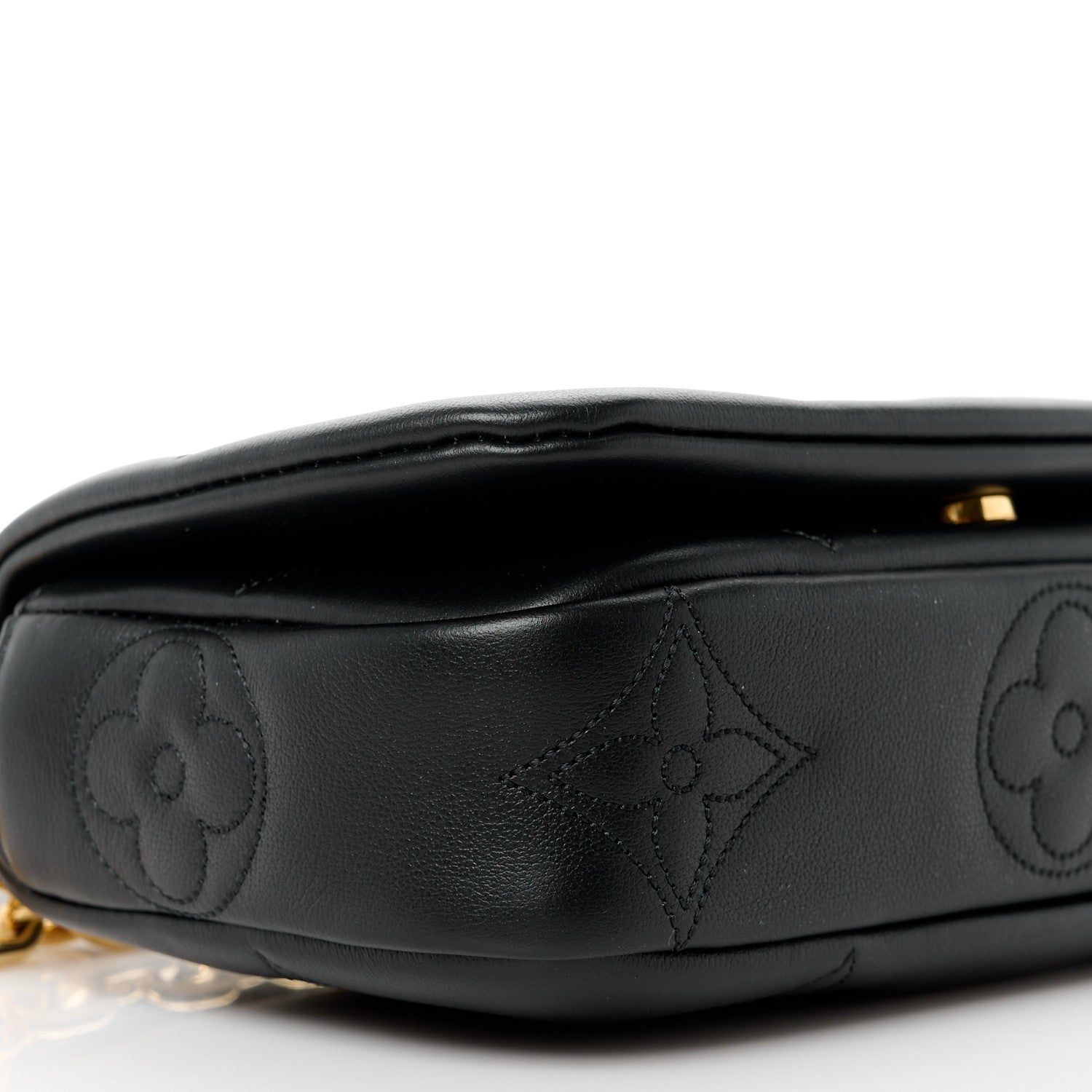 Louis Vuitton Calfskin Bubblegram Wallet On Strap Black 10 of 12