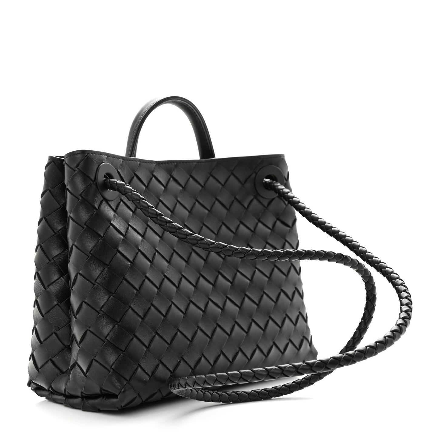 Nappa Intrecciato Small Andiamo Shoulder Bag Black
