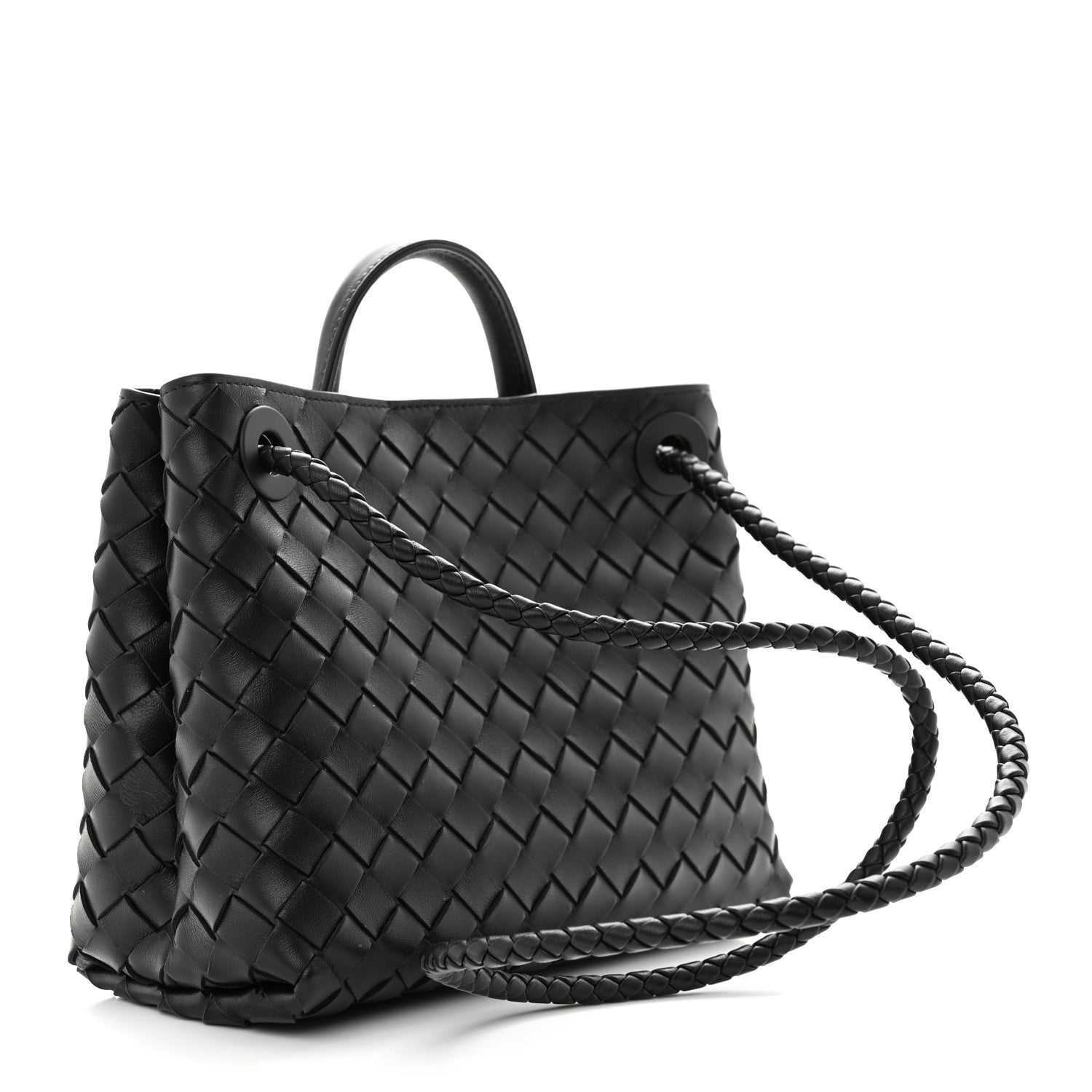 Bottega Veneta Nappa Intrecciato Small Andiamo Shoulder Bag Black 3 of 12