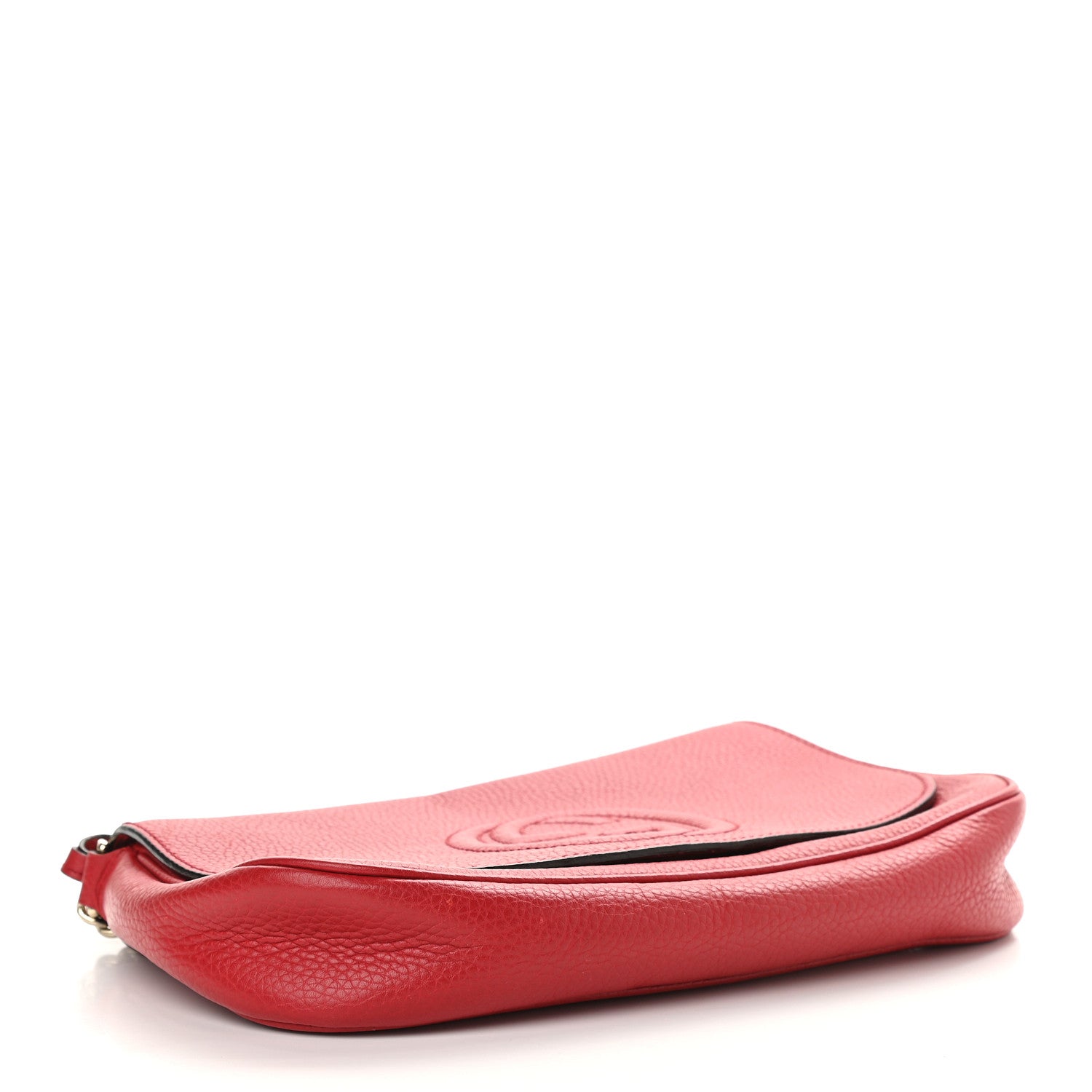 Gucci Pebbled Calfskin Medium Soho Flap Crossbody Tabasco Red 4 of 12