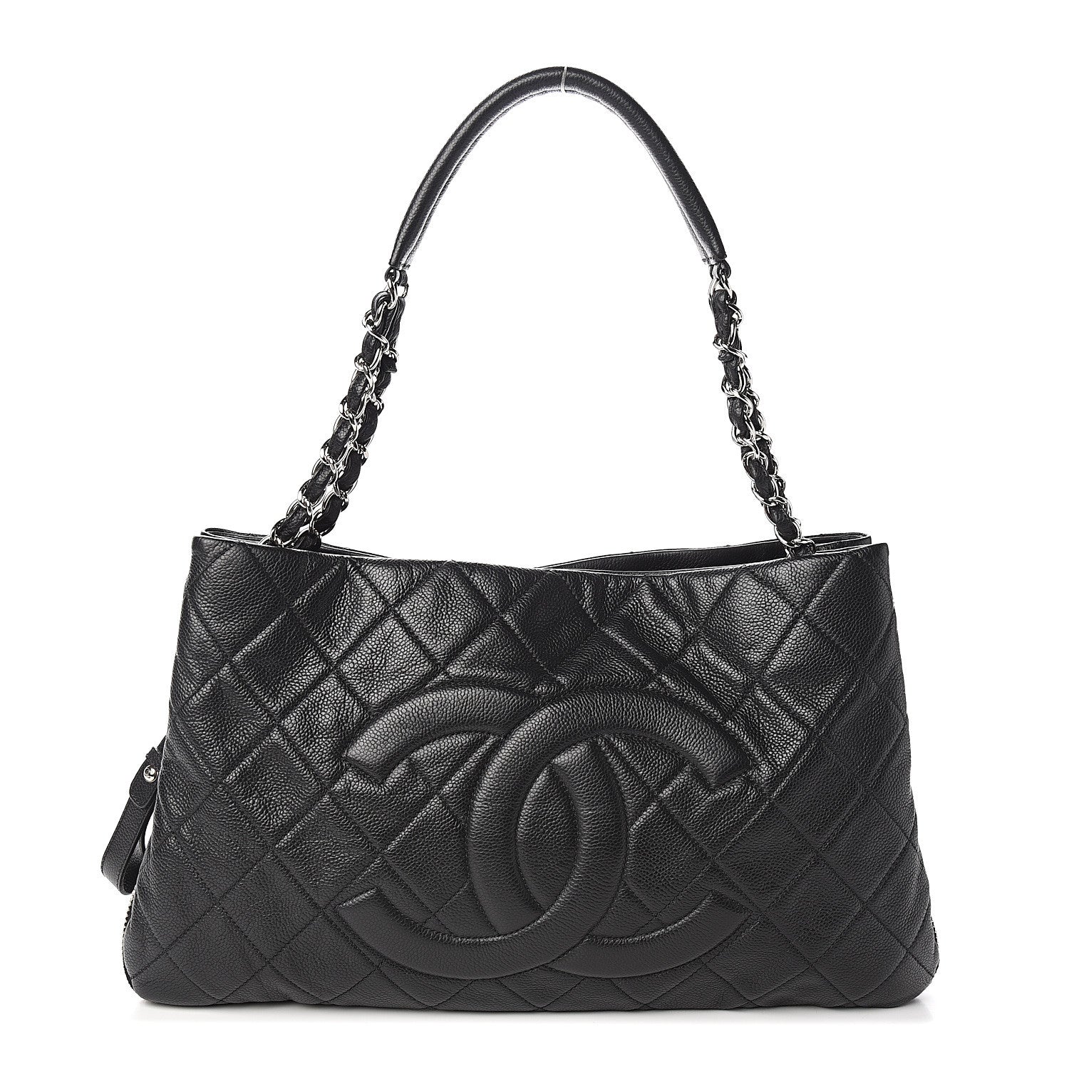 Chanel Caviar Quilted Expandable Zip Shoulder Bag Black 1 of 9