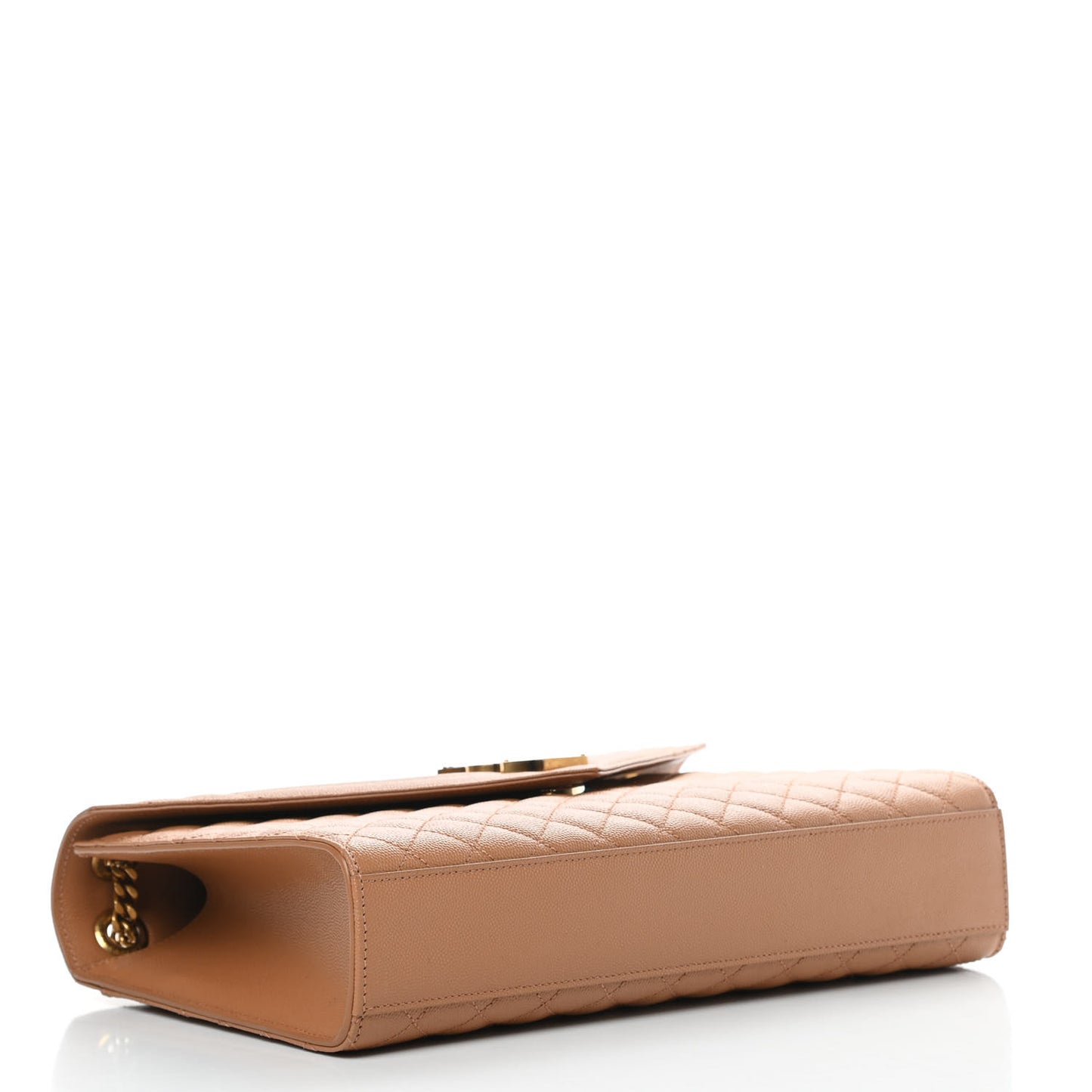 Grain De Poudre Textured Mixed Matelasse Triquilt Large Monogram Satchel Dune