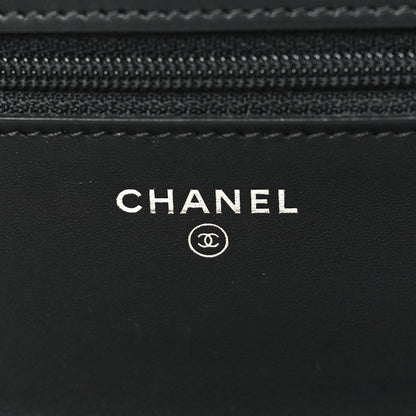 Chanel Patent Calfskin Quilted Wallet On Chain WOC Black 6 of 11