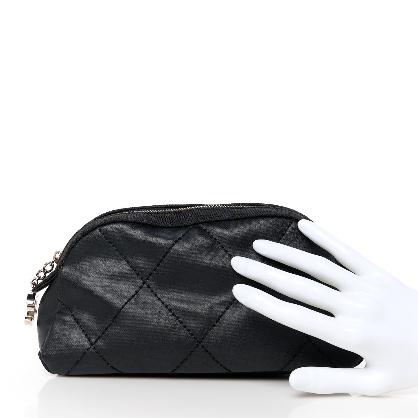 Coated Canvas Paris Biarritz Makeup Pouch Black