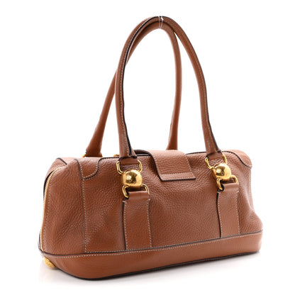 Dolce & Gabbana Grained Calfskin D Ring Shoulder Bag Brown 3 of 9